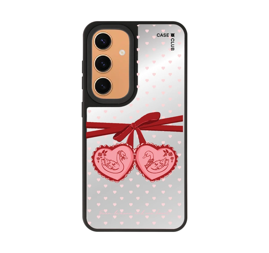 double heart cherry ribbon