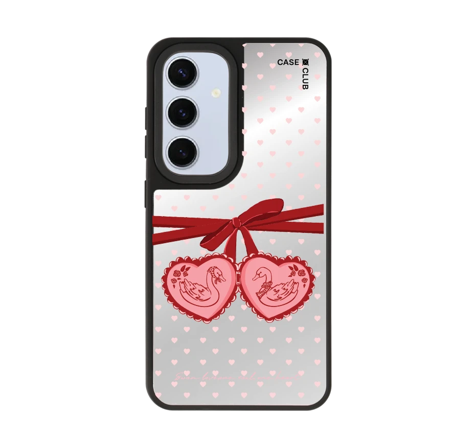 double heart cherry ribbon