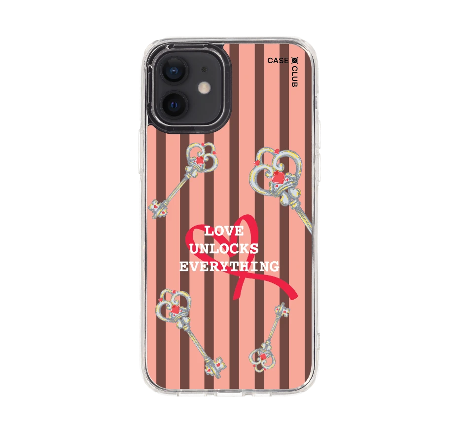 pink striped love key
