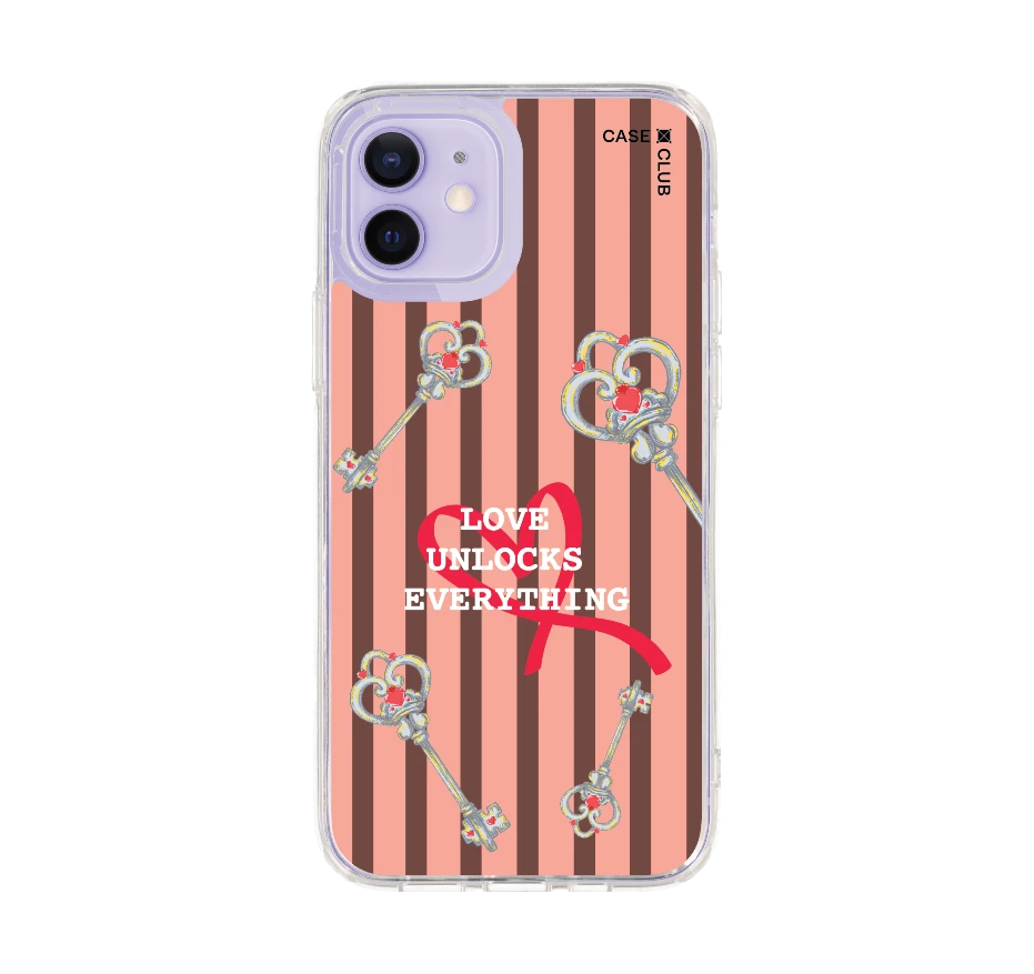 pink striped love key