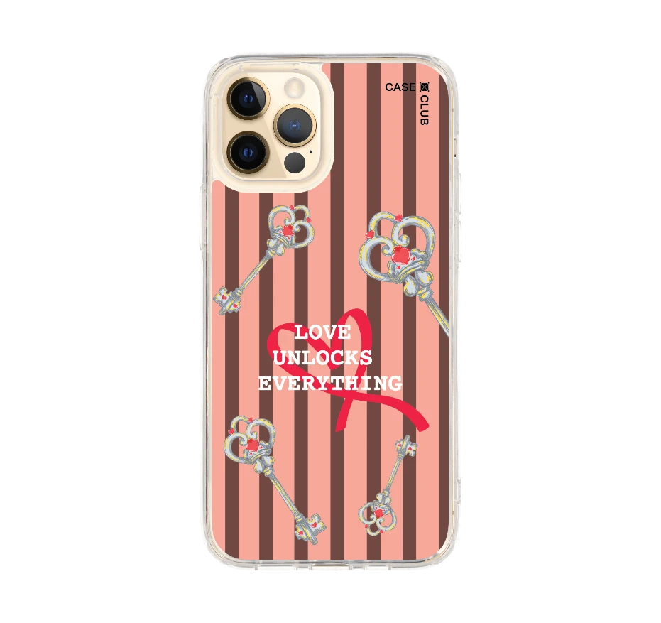 pink striped love key