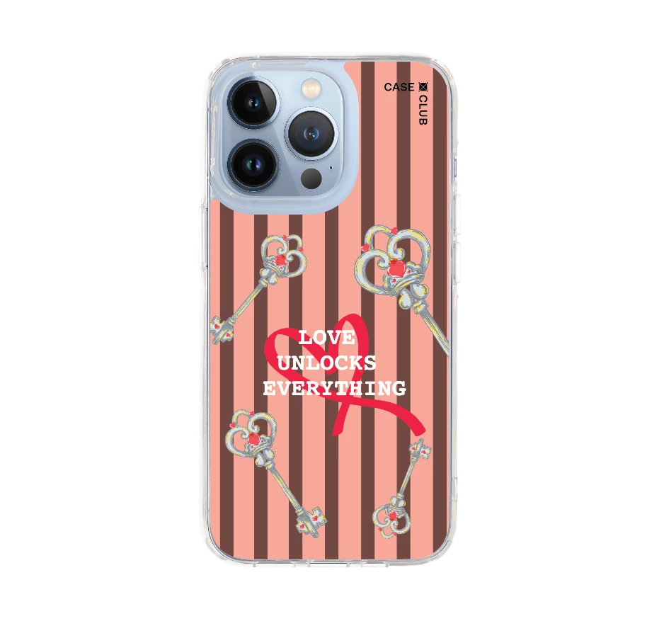 pink striped love key