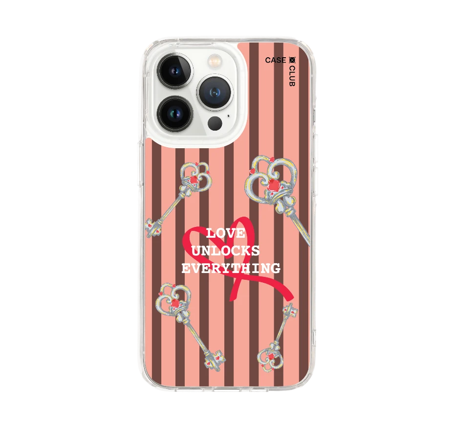 pink striped love key