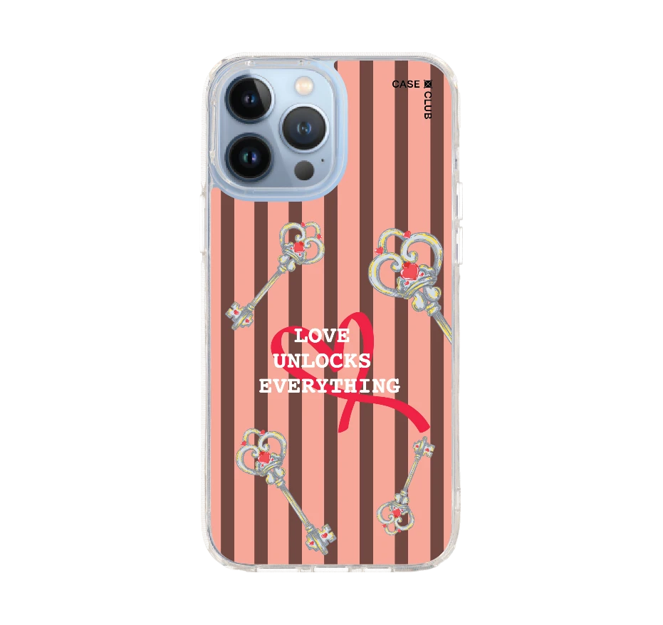 pink striped love key