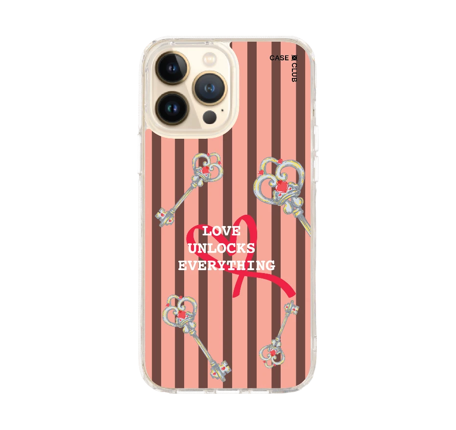 pink striped love key
