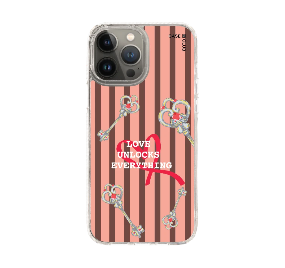 pink striped love key