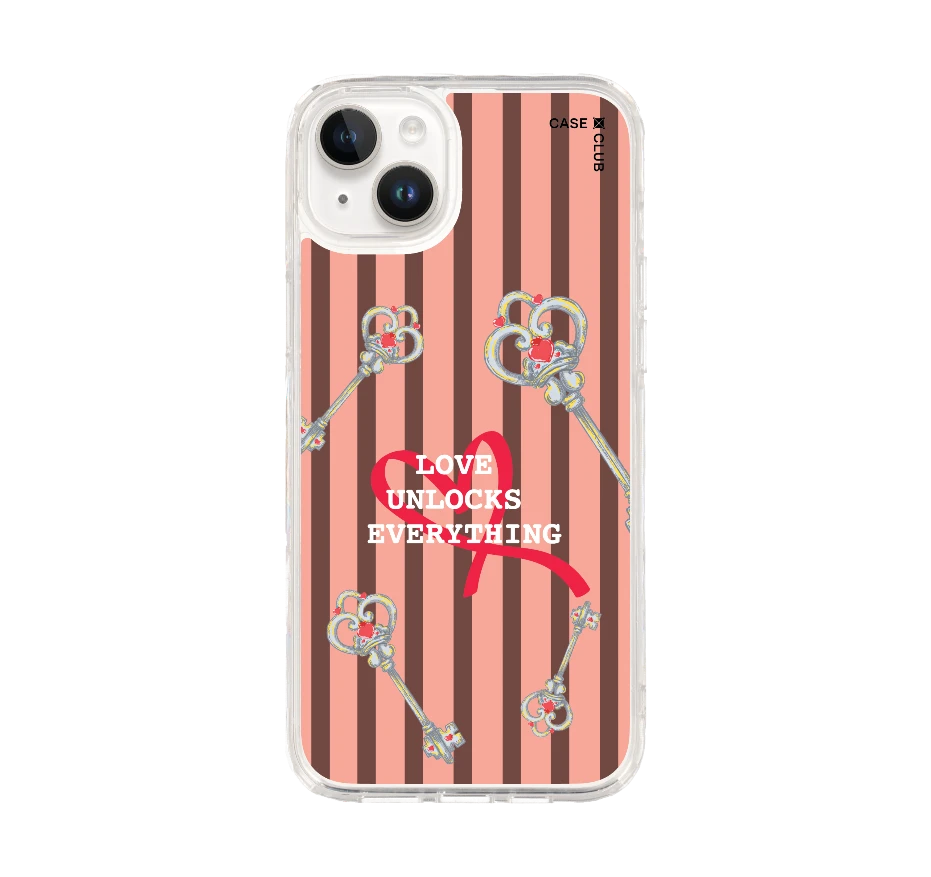 pink striped love key