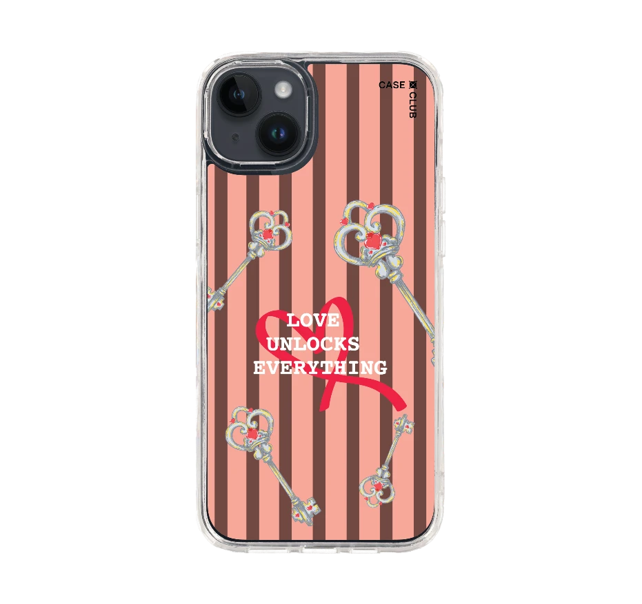 pink striped love key