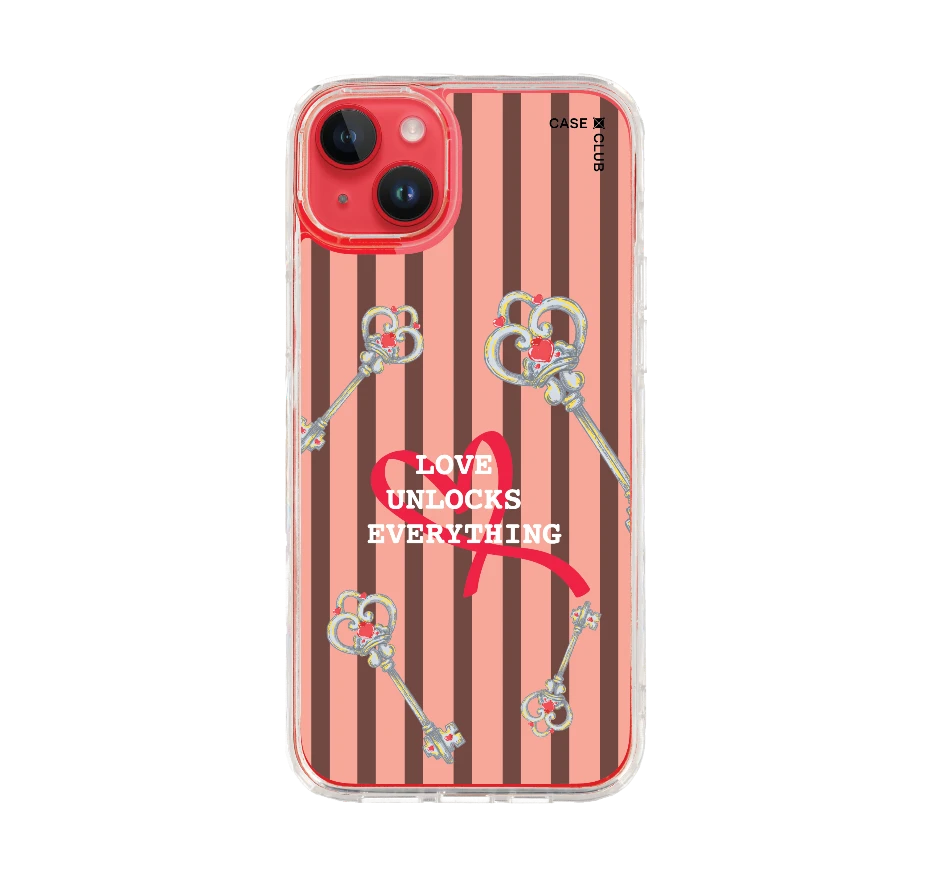 pink striped love key