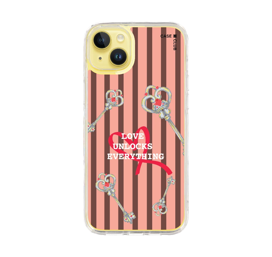 pink striped love key