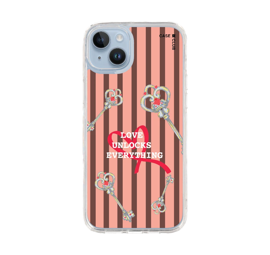 pink striped love key