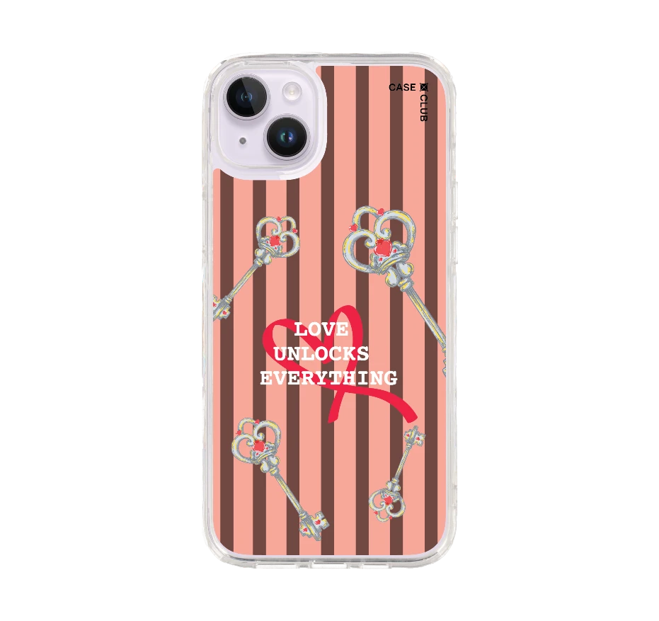pink striped love key
