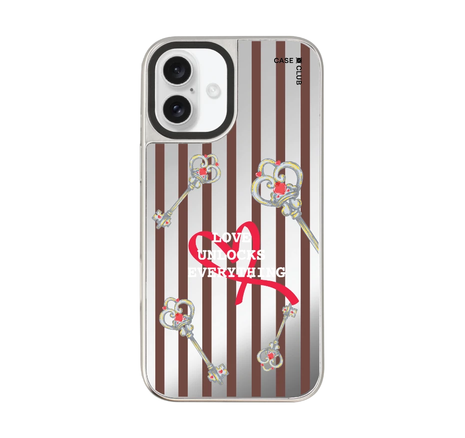 pink striped love key