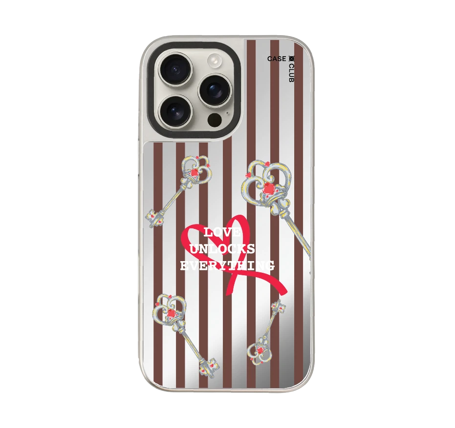 pink striped love key