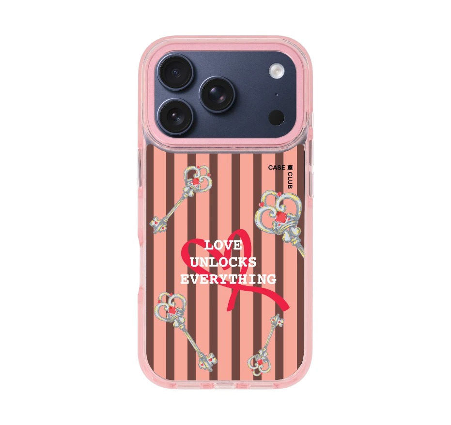 pink striped love key