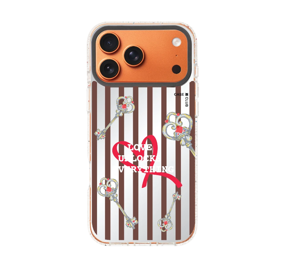 pink striped love key