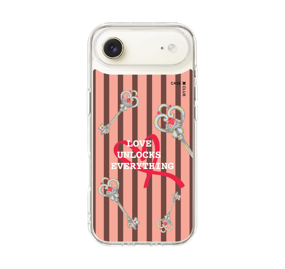 pink striped love key