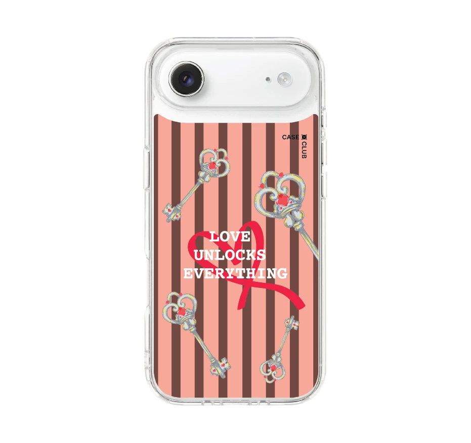 pink striped love key