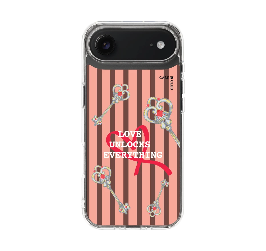 pink striped love key