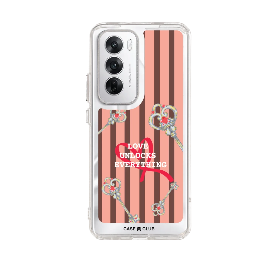 pink striped love key