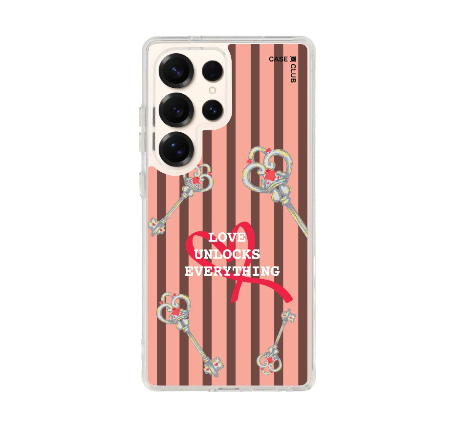 pink striped love key