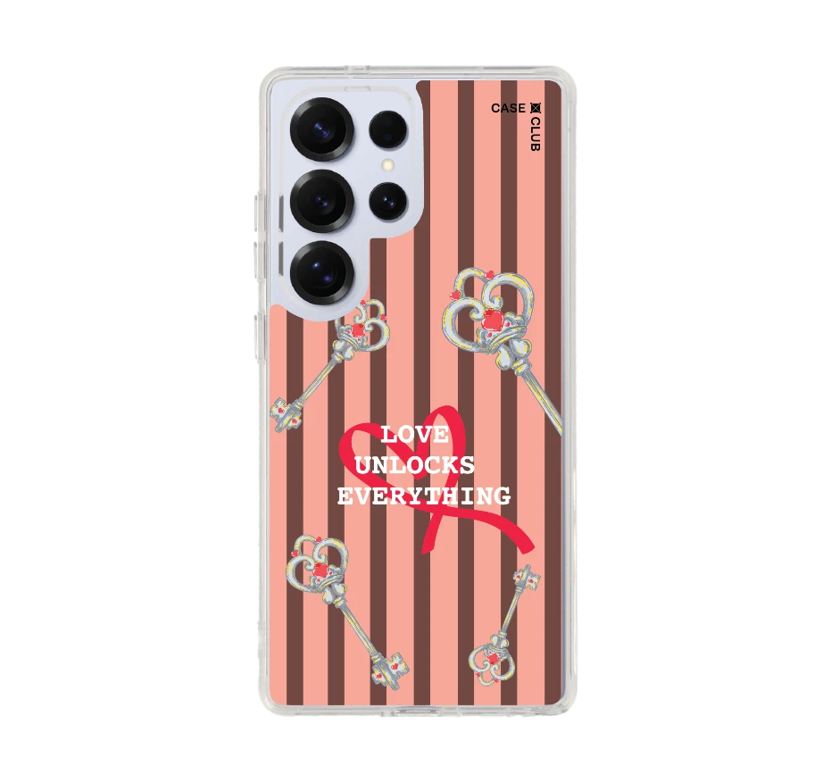 pink striped love key