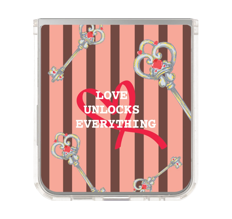 pink striped love key