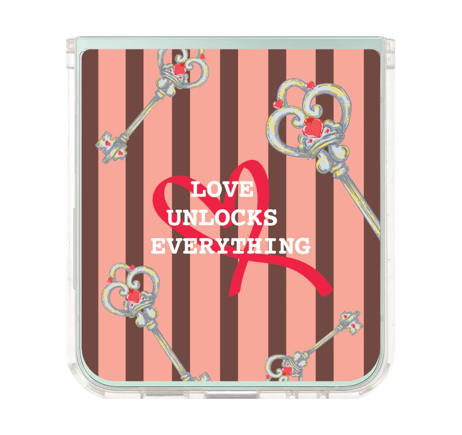 pink striped love key