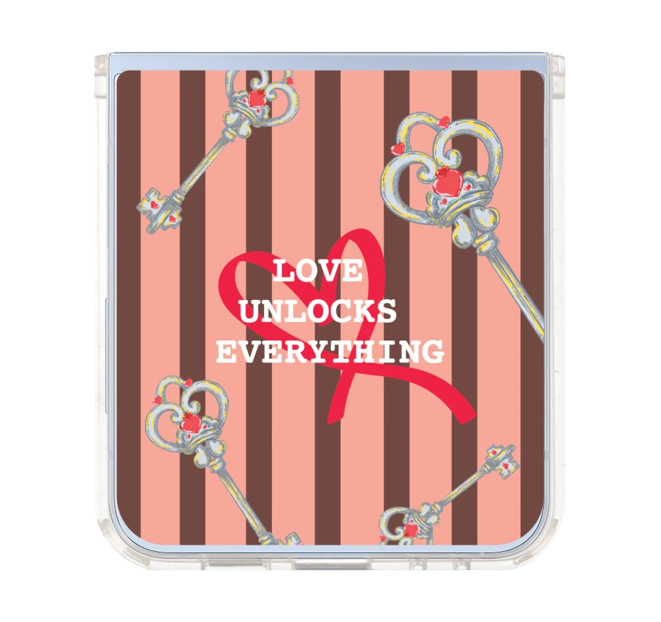 pink striped love key