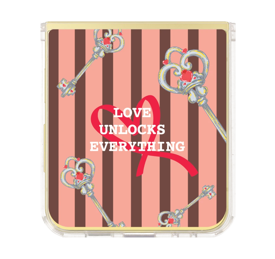 pink striped love key