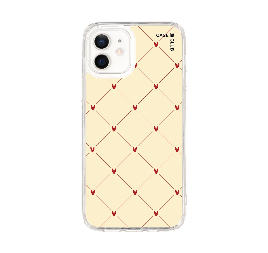 cream polka heart