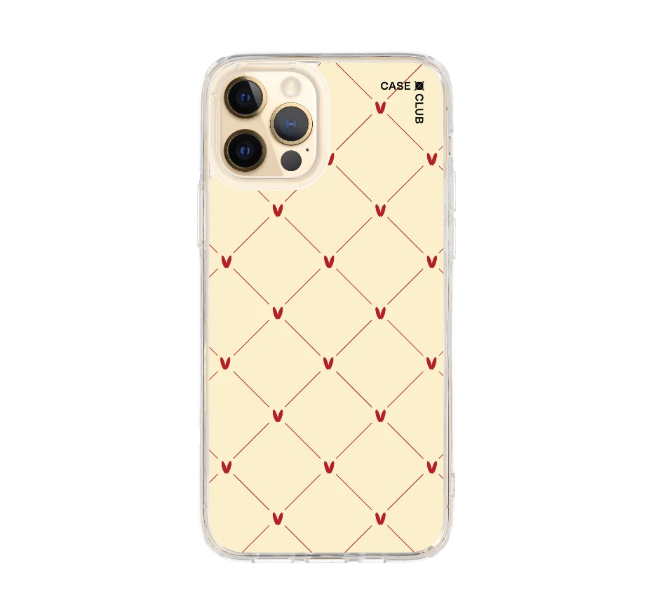 cream polka heart