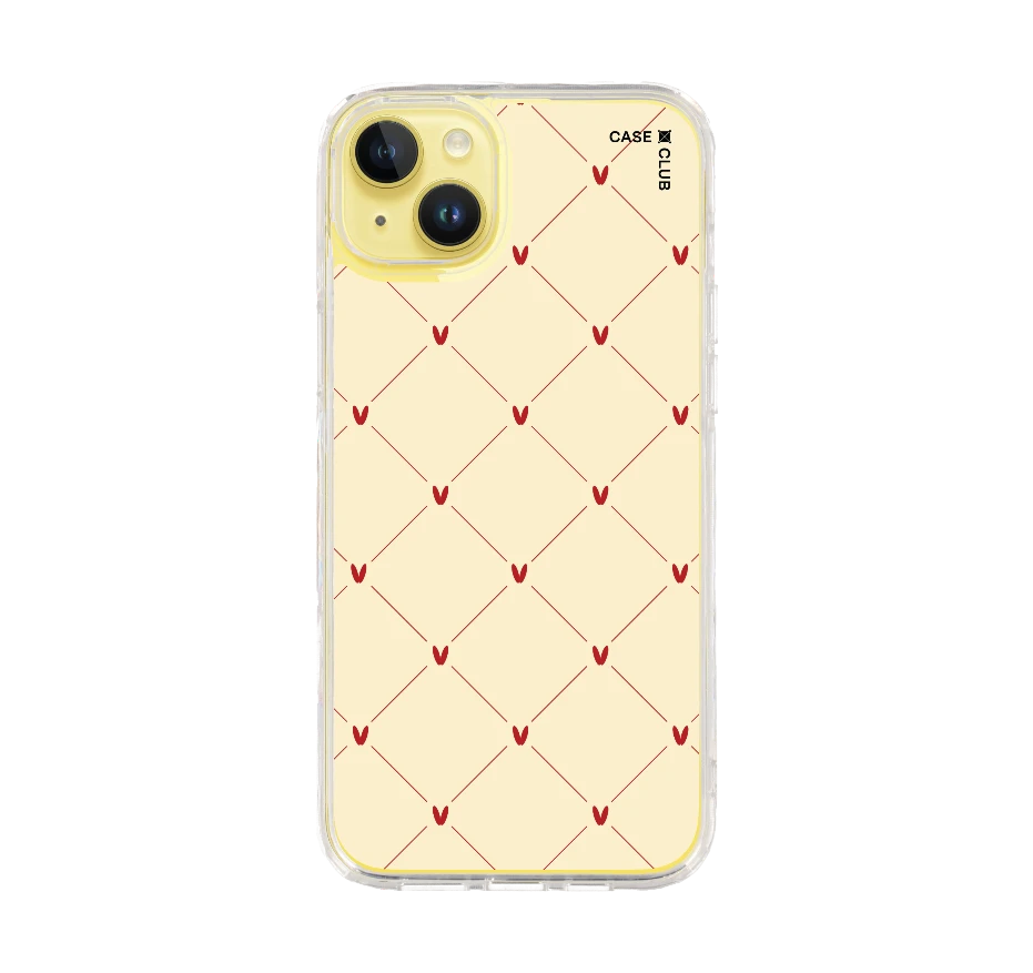 cream polka heart