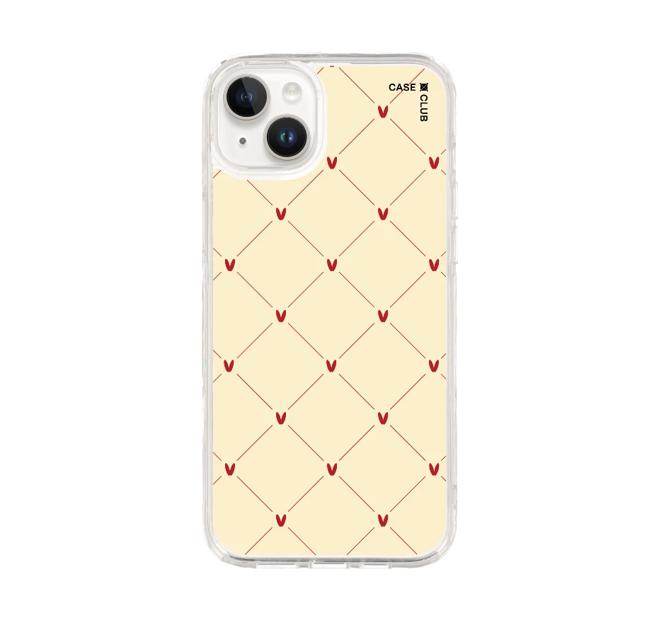 cream polka heart