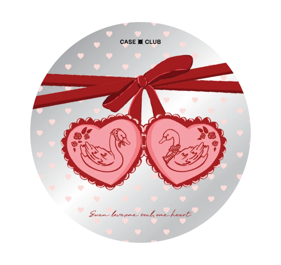 double heart cherry ribbon