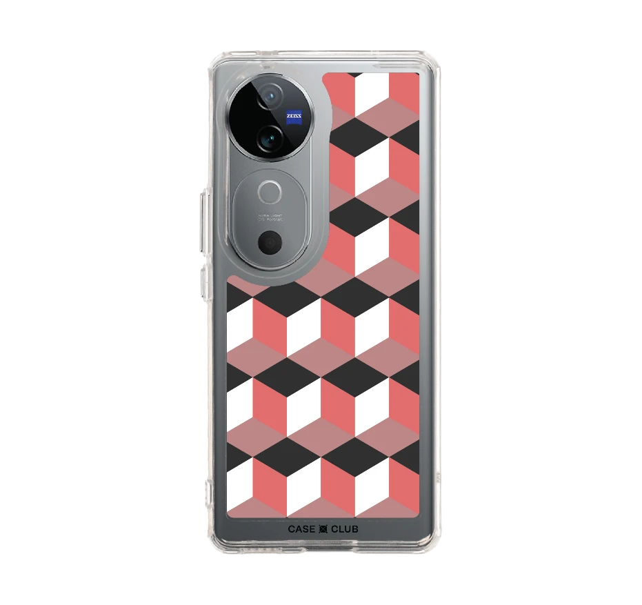 กล่องเรขาคณิตสีทับทิม