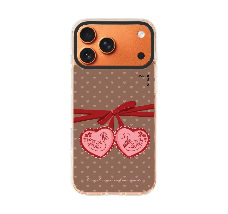 double heart cherry ribbon