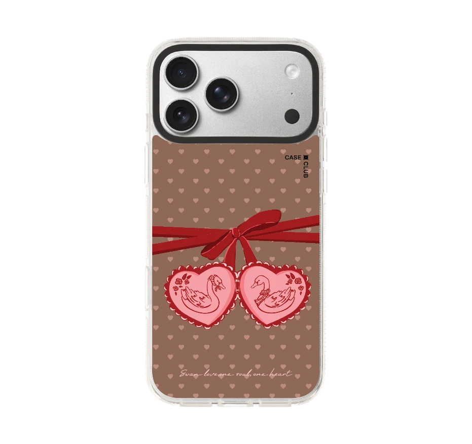 double heart cherry ribbon