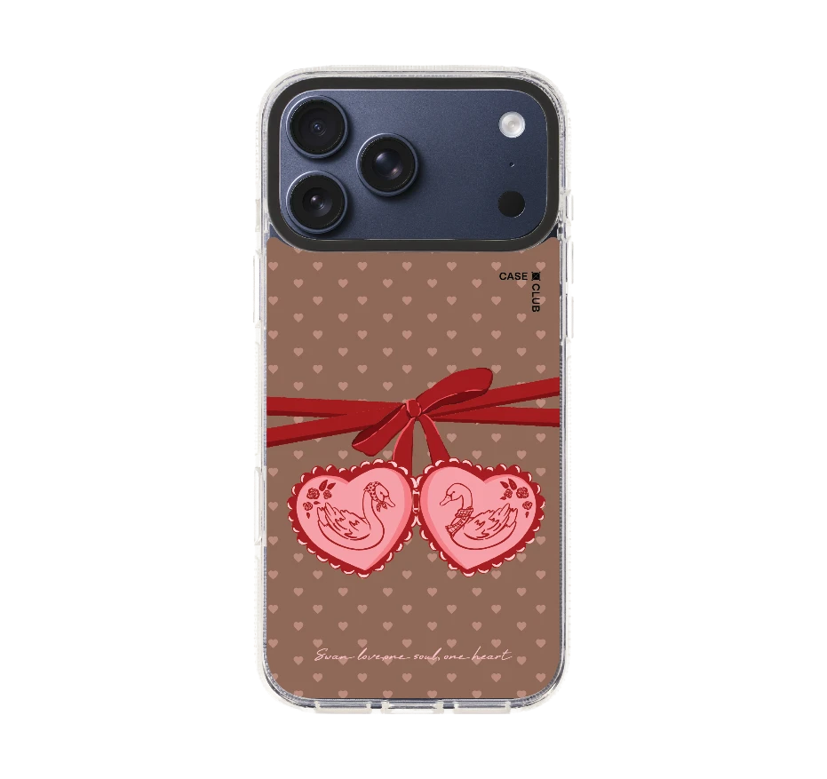 double heart cherry ribbon