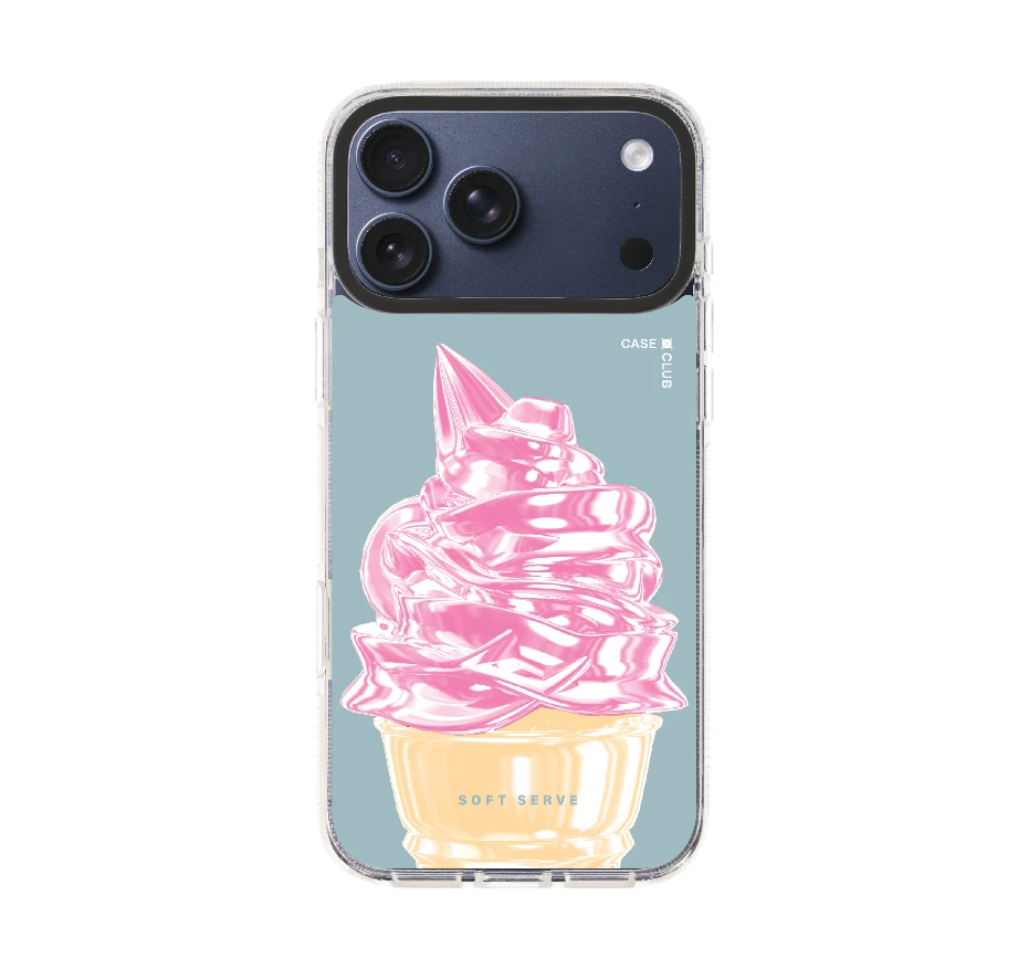 ไอศกรีมซอฟต์เสิร์ฟชมพู