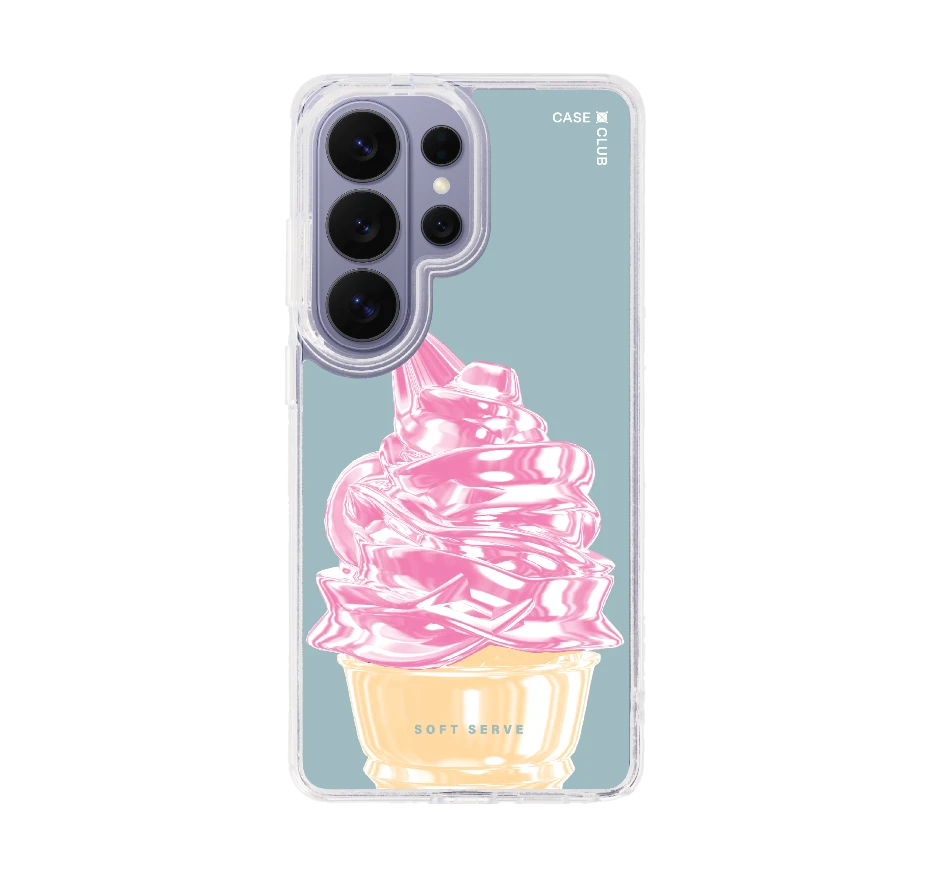 ไอศกรีมซอฟต์เสิร์ฟชมพู