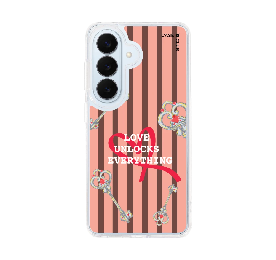 pink striped love key