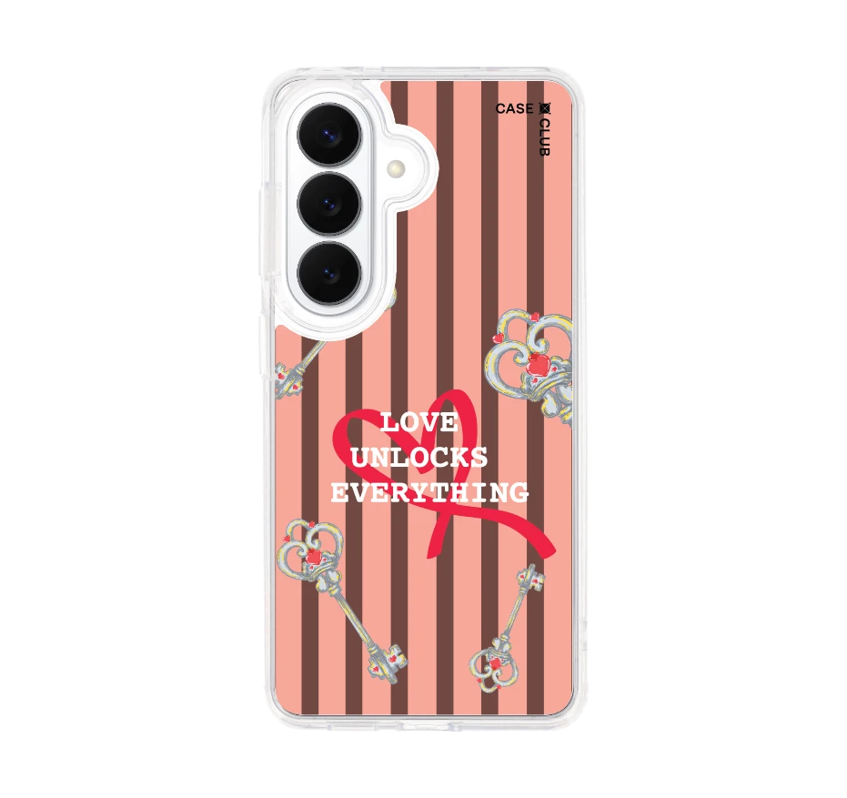 pink striped love key