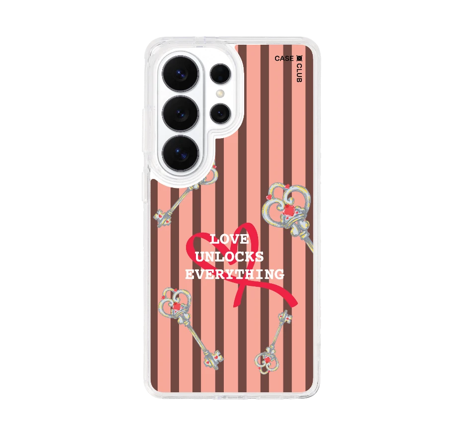 pink striped love key