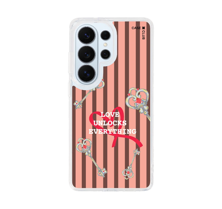 pink striped love key