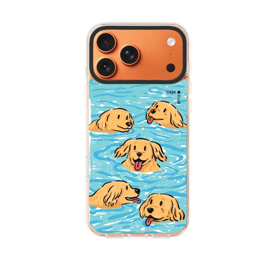 swimming golden retriever