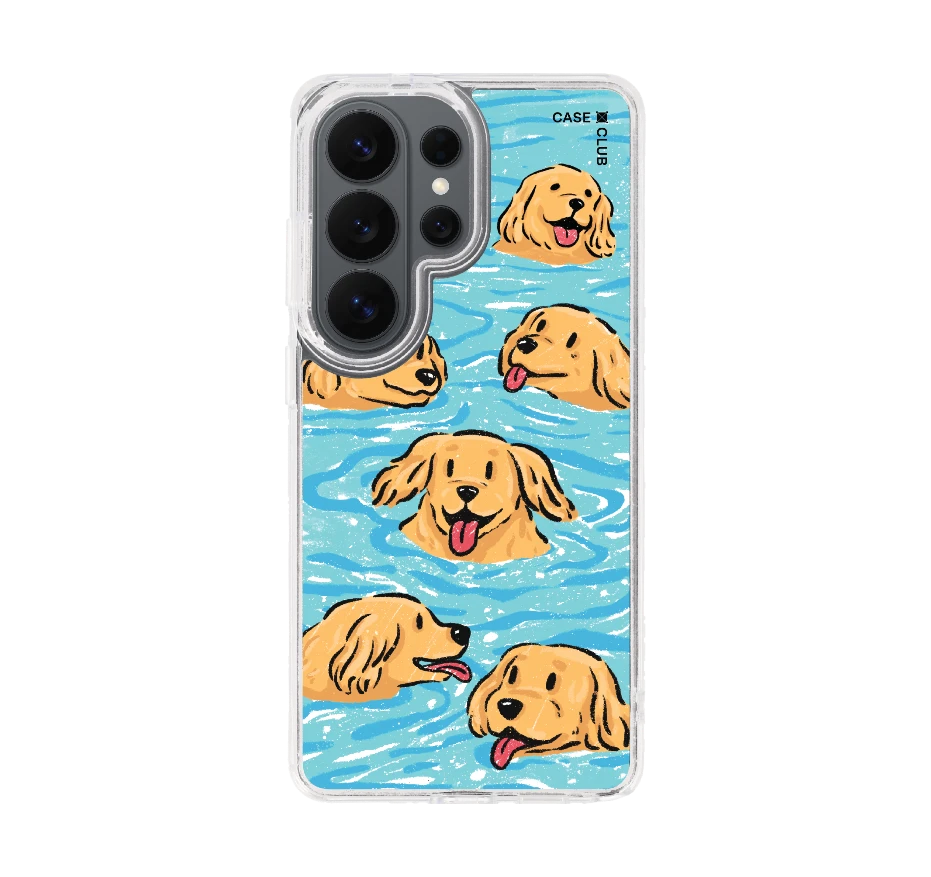 swimming golden retriever