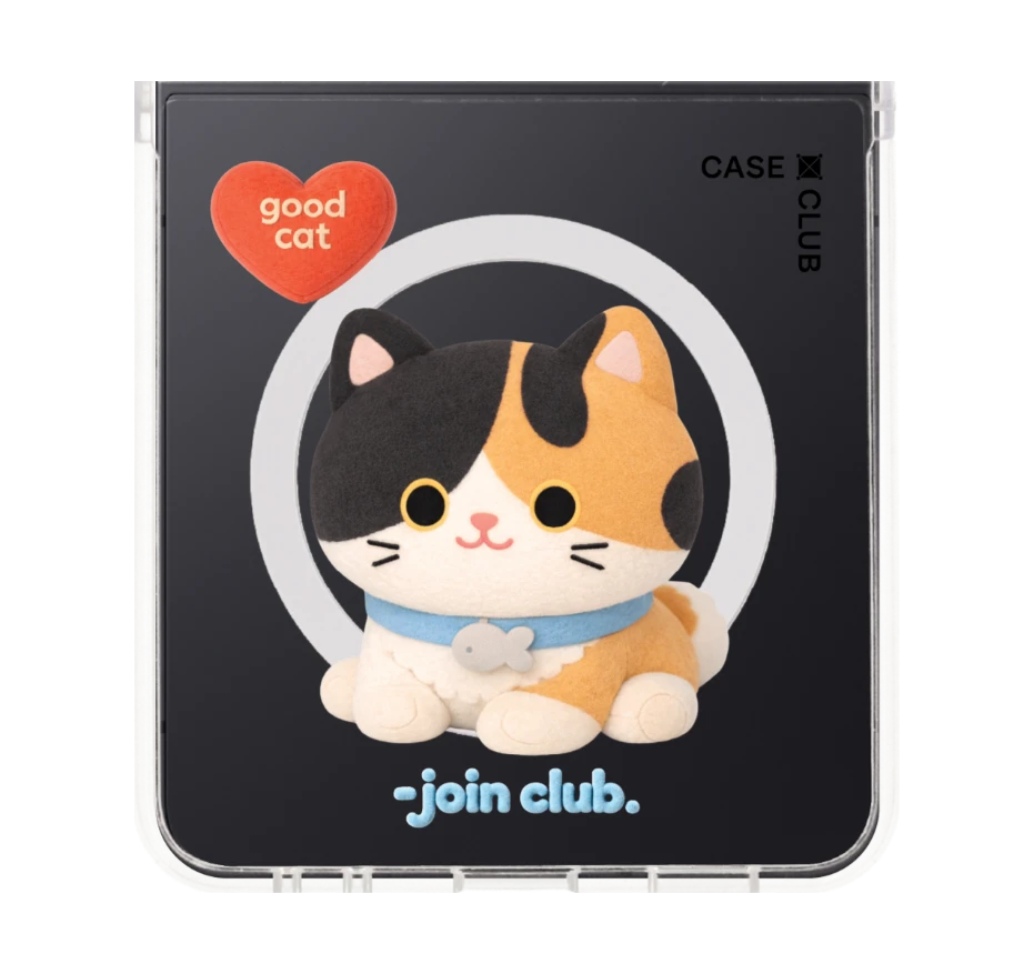join the club heartful calico cat