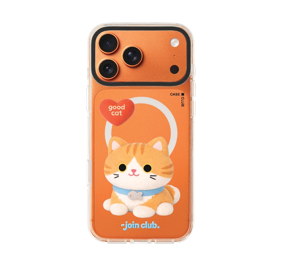 join the club heartful orange cat