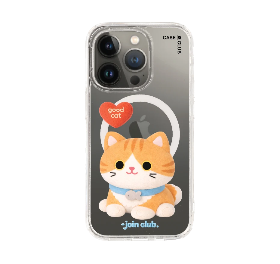 join the club heartful orange cat